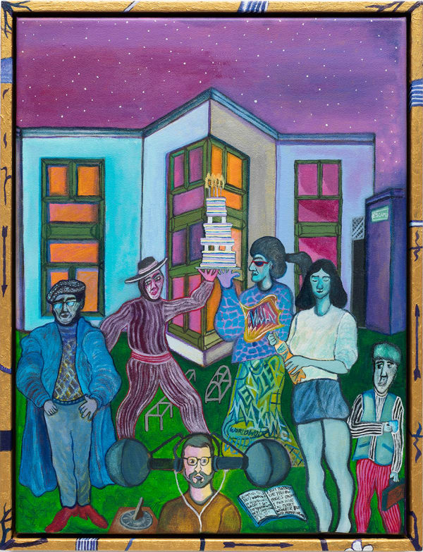 Nick Santoro The Funeral Directors Wedding Cake, 2024 Synthetic polymer paint on polyester 41 x 31.5cm