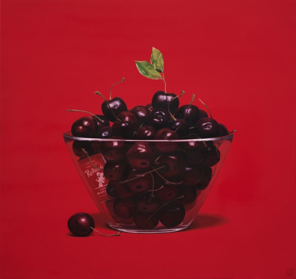 Jonathan Dalton Redhead Cherries, 2019 Oil on Board 90 x 90cm