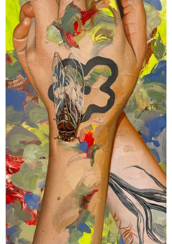 Kim Leutwyler Christmas Cicada, 2025 Oil on board 30 x 20cm