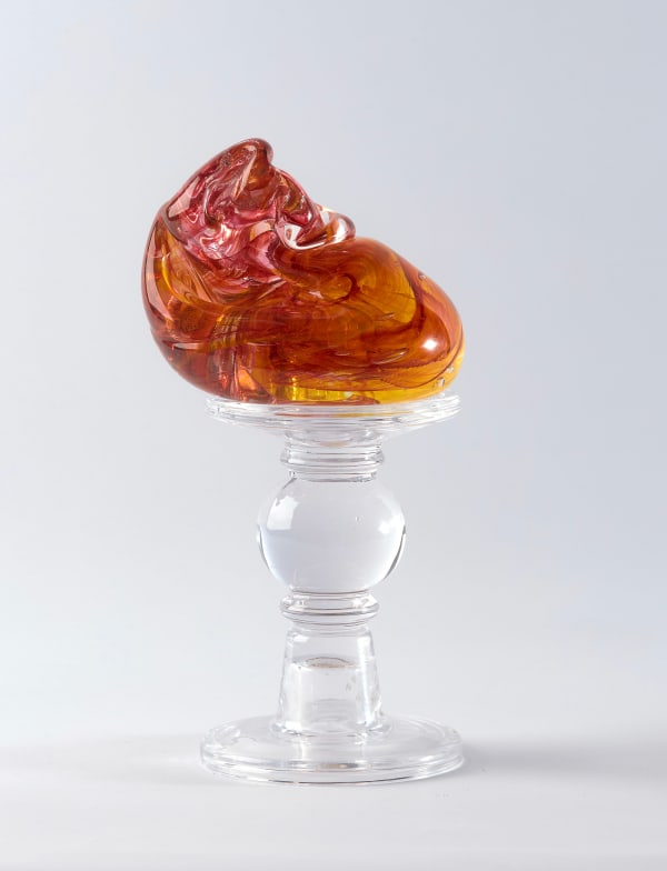 Floria Tosca Cabinet of Near Misses - Anger #1, 2024-25 Blown glass on found glass plinth 22 x 12cm dimensions variable