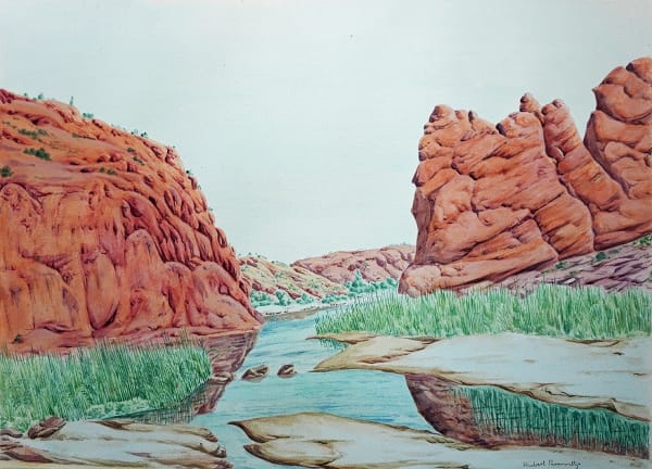 Kumantji (Hubert) Pareroultja Yaparlpa (Glen Helen), NT (Cat no:249-22), 2022 Watercolour on paper 70 x 100cm paper size