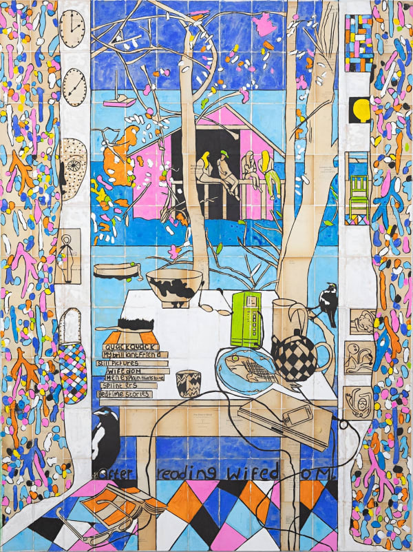 Katherine Hattam After Reading Wifedom, 2024 Mixed media on linen 200 x 150cm