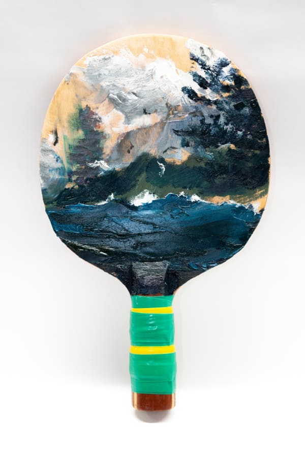 Paul Ryan Ping Pong Summer 5, 2019 Oil on found object 25.5 x 15.5 x 2cm
