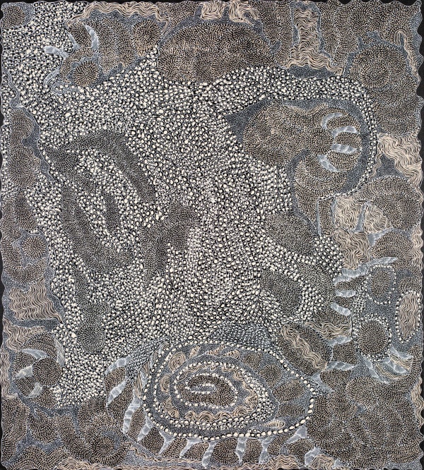 Jorna Newberry Ngintaka Perentie, (JNKM19822 ), 2022 Acrylic on linen 152 x 138cm