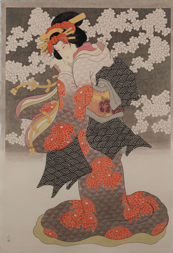 Yoshio Honjo KIYOHIME 1, 2024 Kozo Paper Suihi-Enogu Sumi-Ink 96 x 66cm