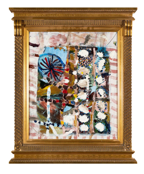 James Drinkwater Primavera (study), 2025 Oil on linen with Venetian school frame 86 x 71cm