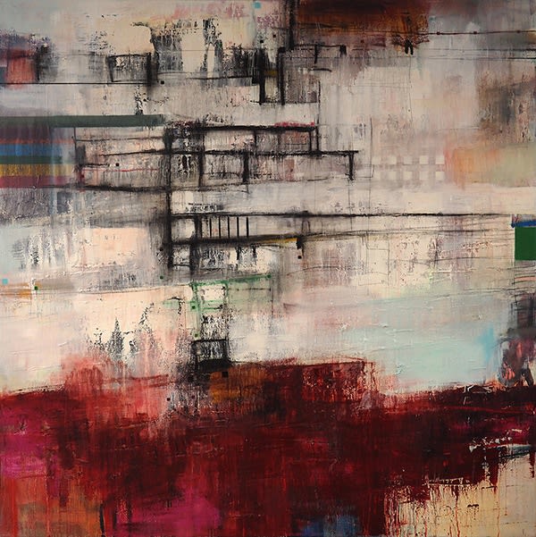 Morten Lassen Hyper-normalisation D, 2018 Oil and spray on linen 180 x 180cm