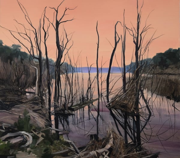 Nicholas Blowers, Study for tailings pond at first light, 2024