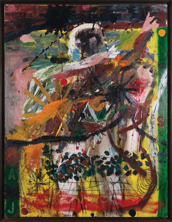 James Drinkwater Two Fisted Puncher and a Crowd Pleaser - Common Ground Found, 2019 Oil on Linen F. 206.5 x 161cm