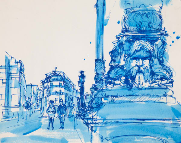 Jody Graham Pont Neuf - Paris , 2023 Ink on Paper 41 x 95cm F