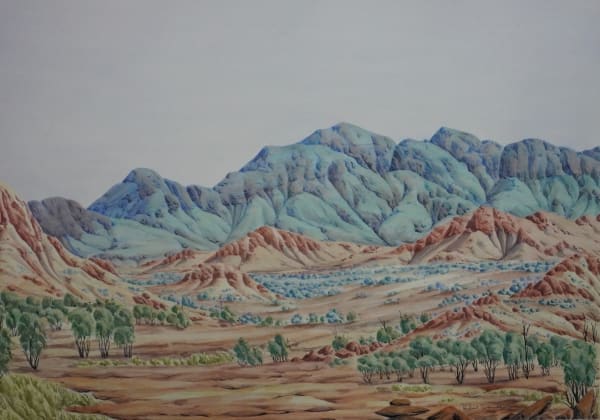 Kumantji (Hubert) Pareroultja Central Australian Landscape Cat no. 391-22, 2023 Watercolour on paper 72 x 102cm
