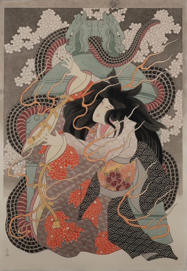 Yoshio Honjo KIYOHIME 3, 2024 Kozo Paper Suihi-Enogu Sumi-Ink 96 x 66cm