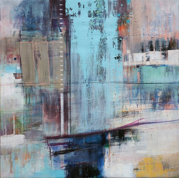 Morten Lassen Hyper-normalisation R, 2018 Oil and spray on linen 120 x 120cm