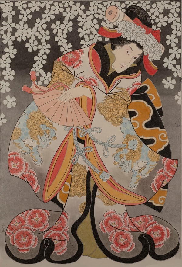 Yoshio Honjo Yukihime, 2024 Kozo Paper Suihi-Enogu Sumi-Ink 118 x 87 x 4cm framed size