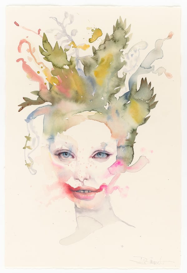 Dee Smart Siren 1, 2024 Gouache on Arches paper 64 x 45cm, framed