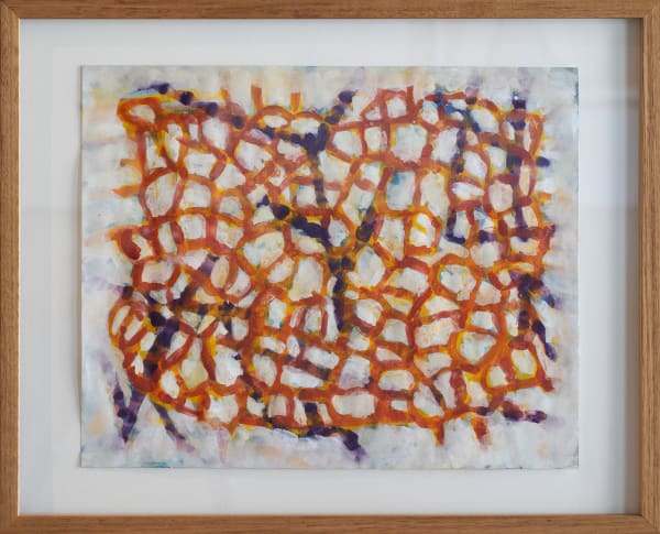 Tony Mighell Web , 2023 Gouache on paper 33 x 40cm sheet 43 x 53cm frame