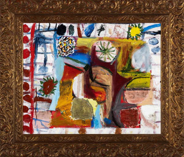 James Drinkwater Della Pescheria, 2025 Oil on linen with ornate frame 100 x 86cm (including frame)