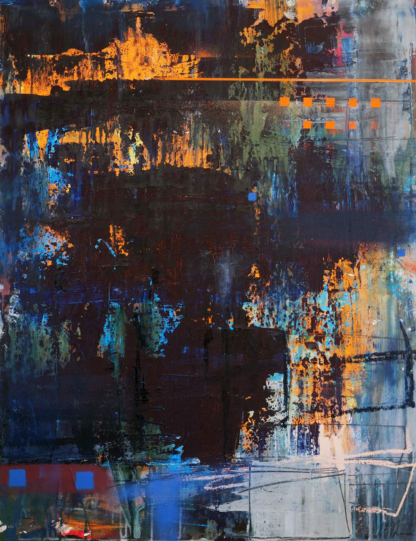 Morten Lassen Untitled 99, 2018 Oil and spray on paper 65 x 50cm paper size, 74 x 59cm framed