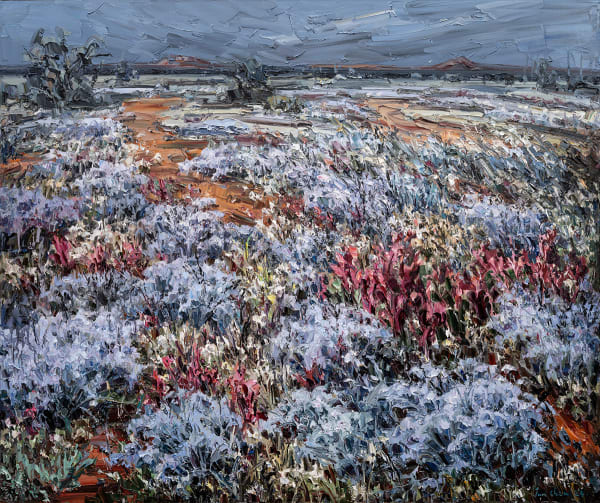 Jun Chen Wild Flower and Red Land 2, 2024 Oil on canvas 136.7x160cm