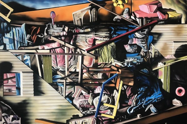 Matt Coyle The Site, 2024 Acrylic and enamel on canvas 120 x 180cm