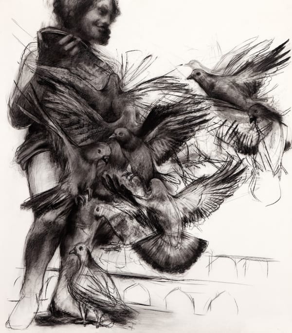 Jody Graham Dionysus Frenzy 2 - Berbie Palace Gardens, Albi, France , 2023 Charcoal on paper 142 x 127cm F