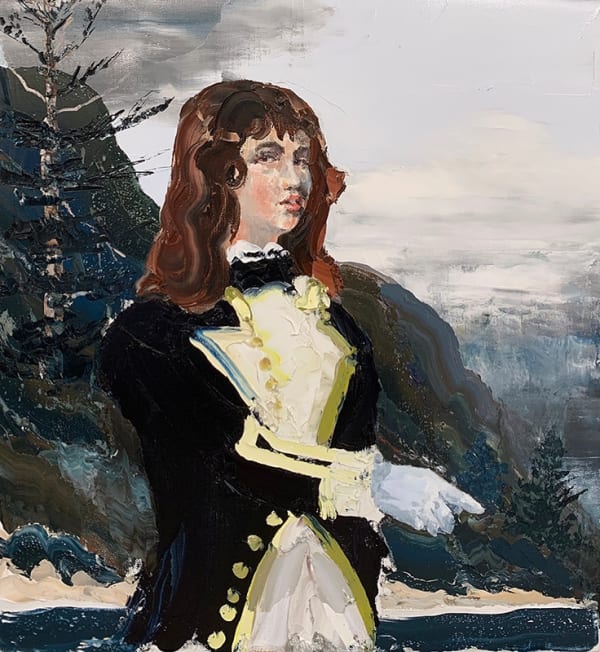 Paul Ryan Young JB. Pale Blue Glove, 2020 Oil on Linen 122 x 112cm