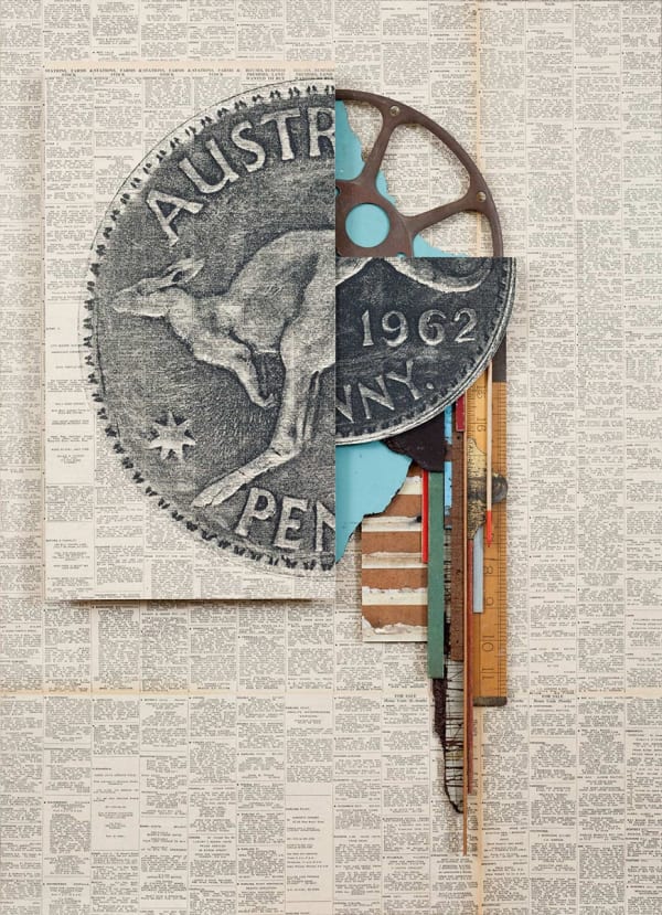 James Powditch Rabbit Proof Fence , 2021 Mixed Media F. 76 x 56cm