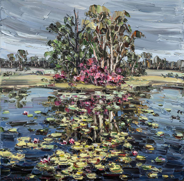 Jun Chen Water & Lillies, 2024 Oil on canvas 100x101cm