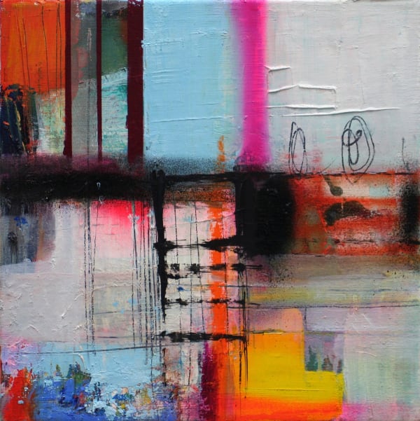 Morten Lassen Transparent E , 2014 Oil and spray on canvas 40 x 40cm