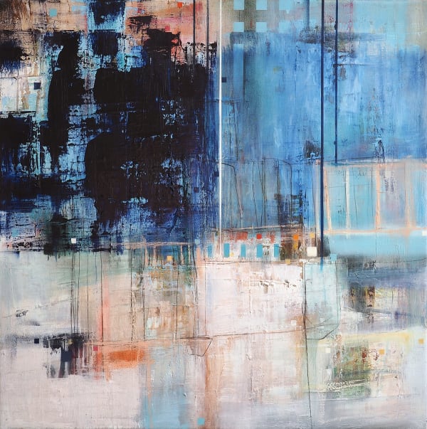 Morten Lassen Hyper-normalisation V, 2018 Oil and spray on linen 90 x 90cm