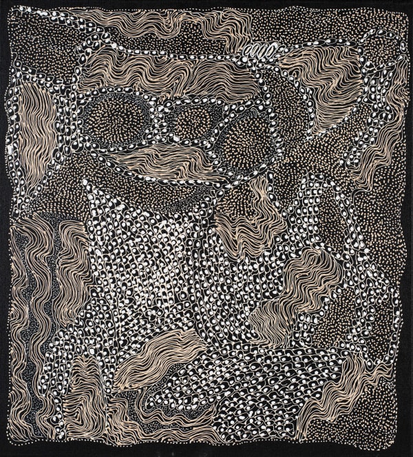 Jorna Newberry Ngintaka Perentie, (JNKM16223), 2022 Acrylic on Linen 91 x 83cm