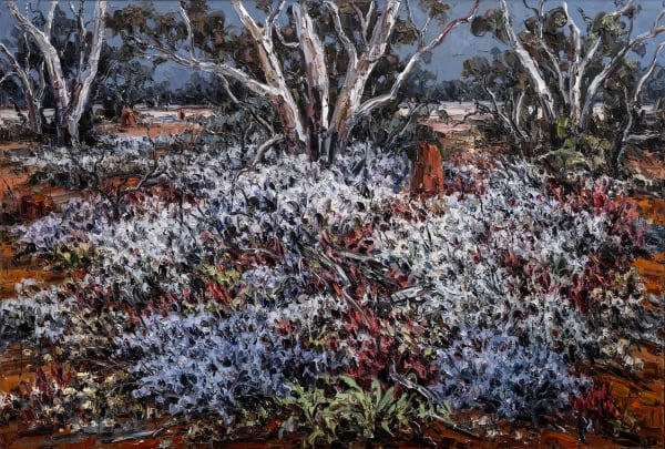 Jun Chen Gum Trees 1, 2024 Oil on canvas 136.7x200cm