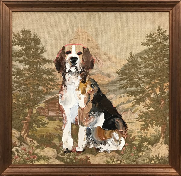 Paul Ryan Hound , 2017 Oil on found object 52 x 52cm