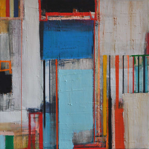 Morten Lassen Interaktion L 12, 2012 Oil and spray on canvas 92 x 91cm