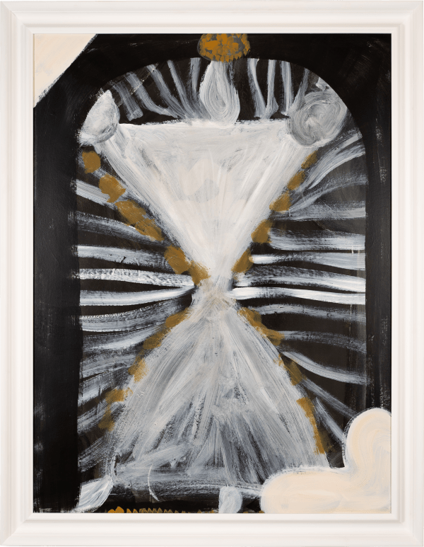 Lottie Consalvo In Awe, 2024 Acrylic on hardboard, FX hand-stained frame 160 x 120cm