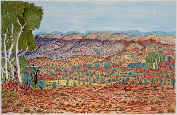 Selma Coulthard Tjoritja (West MacDonnell Ranges), NT WAC296-23, 2023 Watercolour on paper, framed 64 x 100cm