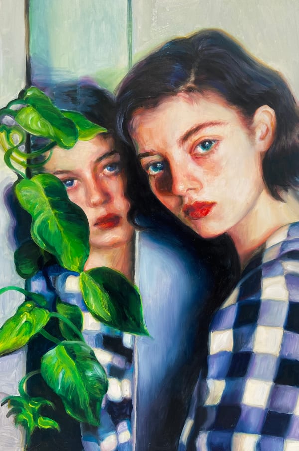 Nicola Higgins Twin Reflection, 2025 Oil on board 30 x 20cm