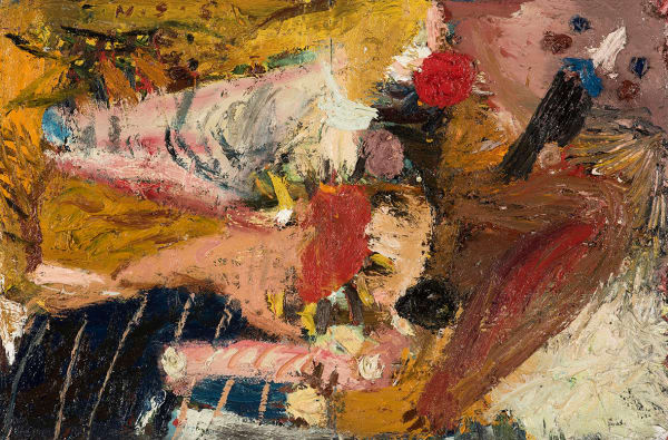 James Drinkwater Reading Books to the Rosey Cheeks, 2019 Oil on Canvas 60 x 91cm