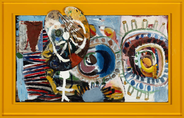 James Drinkwater Piazza XX Settembre, 2011 - 2025 Assemblage with sungold frame 108 x 168cm (including frame)