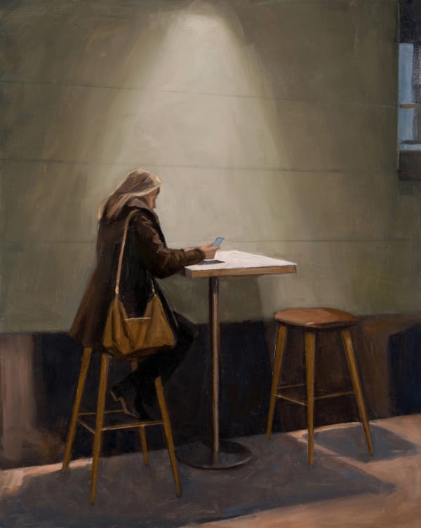 Marie Mansfield Something to say, 2023 Oil on board 51 x 40.5cm