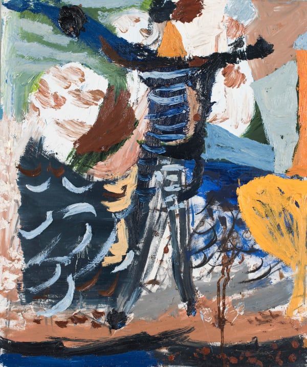 James Drinkwater Self Portrait with two heads , 2016 Mixed media on board 60 x 50cm