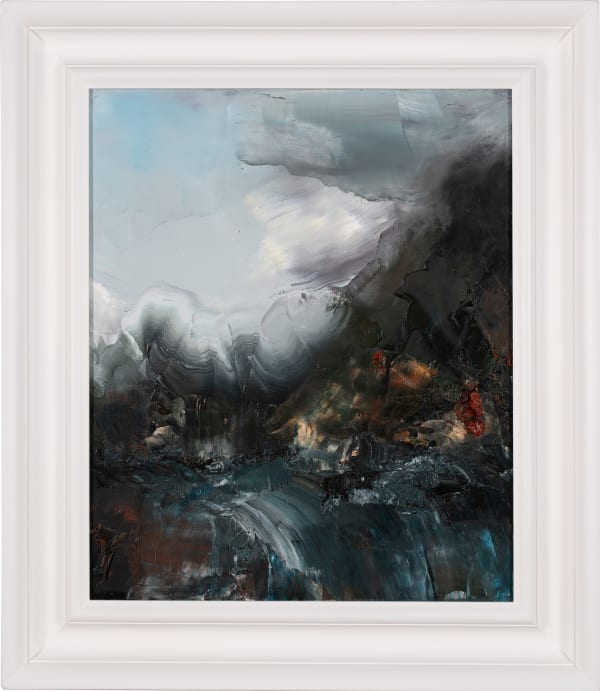 Paul Ryan The Waterfall, Study 1, 2025 Oil on canvas, FX hand stained frame 80 x 69.5cm