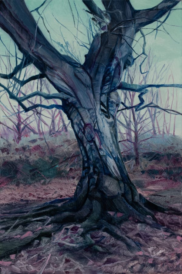 Nicholas Blowers Winter Tree I, Yorkshire, 2025 Oil on gessoed panel 30 x 20cm