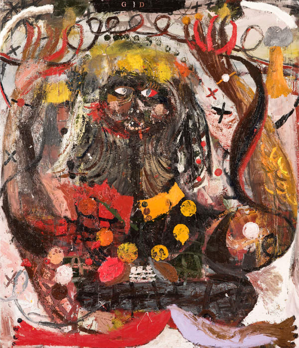 James Drinkwater The Lock In (Willie Confront His Demons), 2020 Oil on Linen F. 147 x 126.5cm