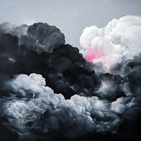 Brooklyn Whelan WE'LL RIDE THE LIGHTNING UNTIL WE FIND OUR WAY HOME , 2023 Oil and acrylic on canvas 137.5 x 137.5cm