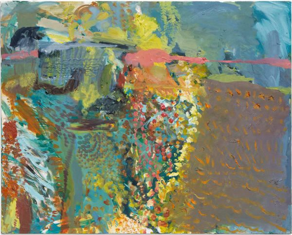 Stephanie Eather Steam Plains from the Quarters, 2023 Oil on polycotton, framed 61 x 77cm