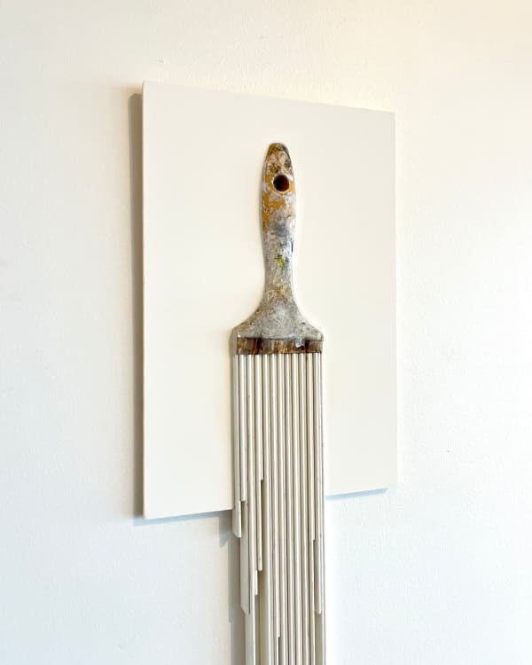 James Powditch White Wash, 2025 Mixed media on board 110 x 20cm