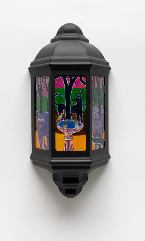 Nick Santoro Umbi Gumbi Adventures Part 2, 2025 Synthetic polymer paint on glass and metal 36 x 17.5 x 10cm