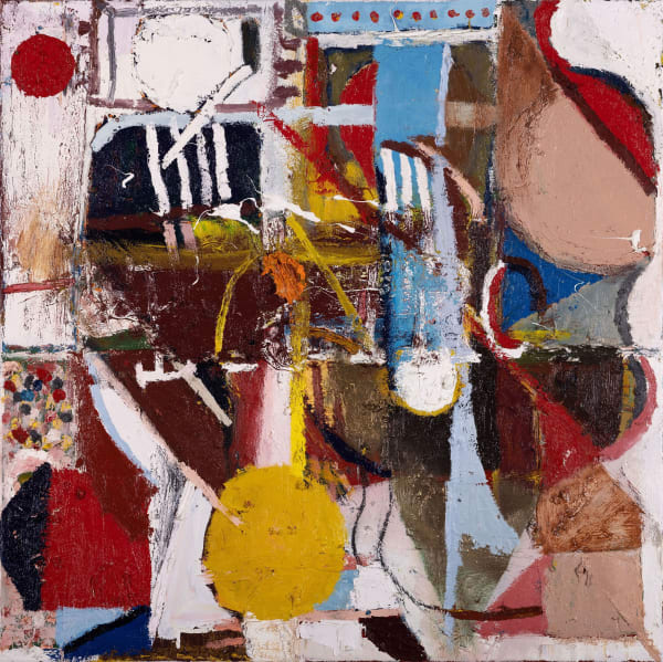 James Drinkwater Restaurant Interior Albi 1, 2024 Oil on linen 71 x 71cm