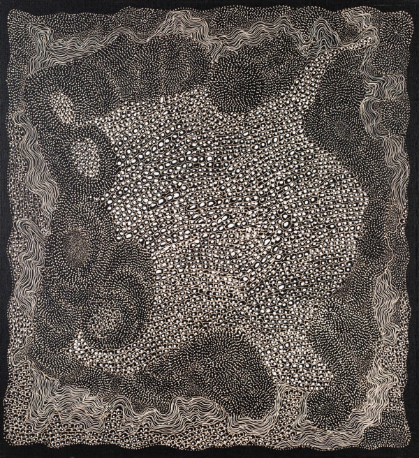 Jorna Newberry Ngintaka Perentie, (JNKM5522) , 2022 Acrylic on linen 102 x 112cm